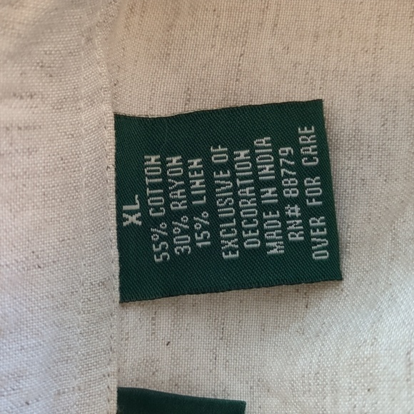 Vintage Lemon Grass Studio Embroidered Button Down Shirt. Cotton/Rayon/Linen - Picture 12 of 13